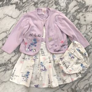 6/$15 3 ps set Paris Italian poodle bonjour dress